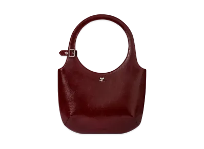 Courreges Holy Naplack Leather Bag "Grenat"