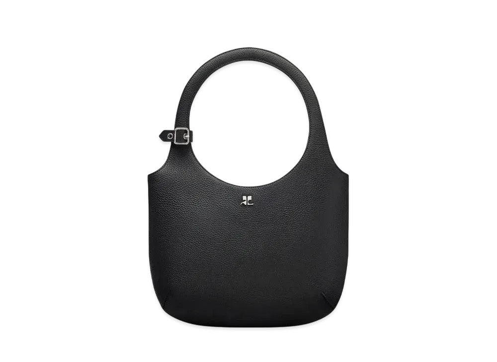 Courreges Holy Grained Leather Bag "Black"