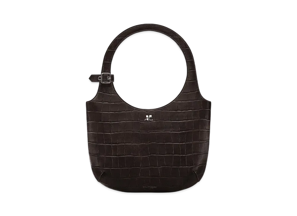 Courreges Holy Croco Stamped Bag "Bark"