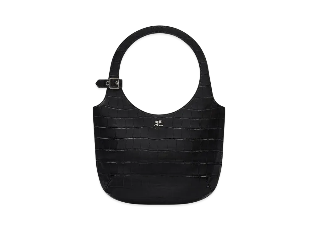 Courreges Holy Croco Stamped Bag "Black"