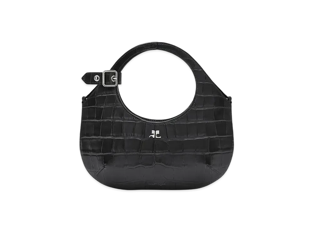 Courreges Mini Holy Croco Stamped Bag "Black"