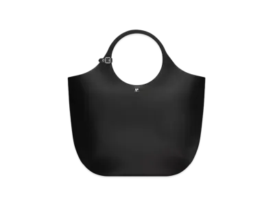 Courreges Large Holy Leather Bag "Black"