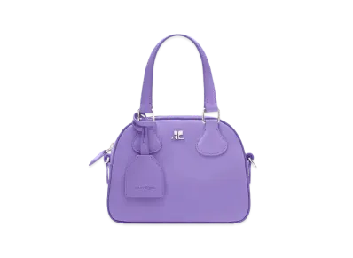 Courreges AC Stud Mini Leather Bowling Bag "Pure Purple"