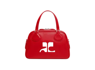 Courreges Reedition Leather Bowling Bag "Red"