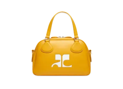 Courreges Reedition Leather Bowling Bag "Yellow"
