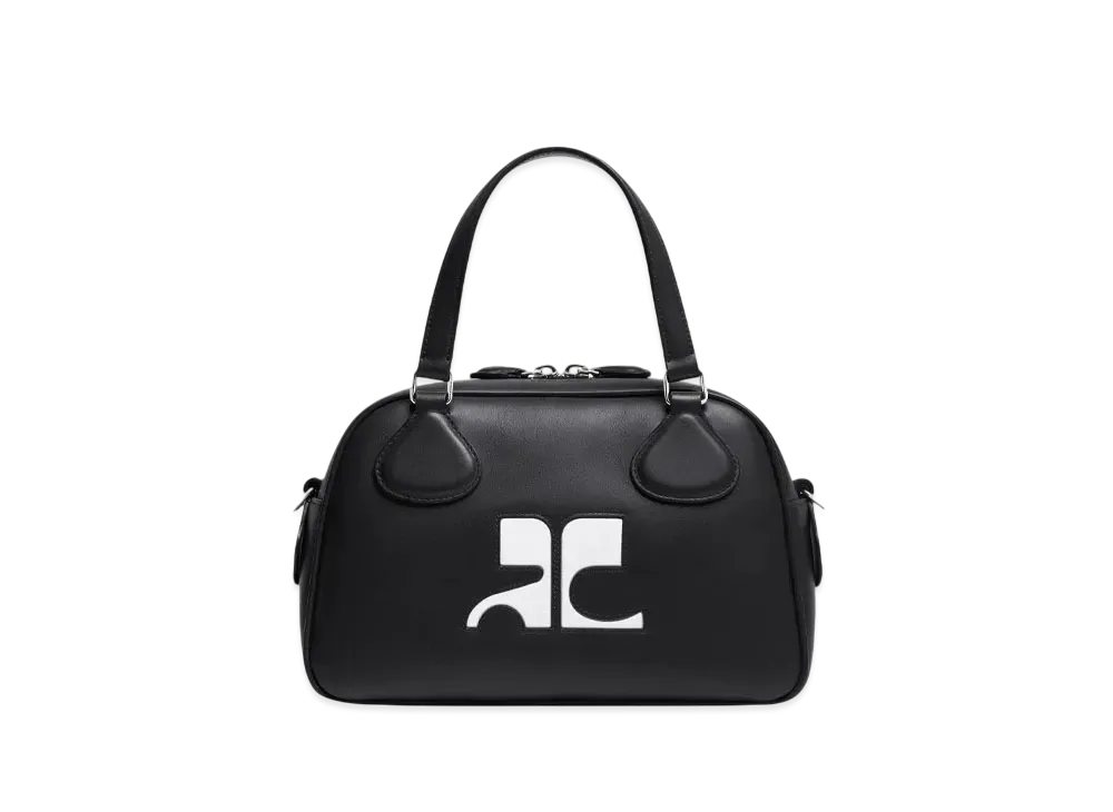 Courreges Reedition Leather Bowling Bag "Black"