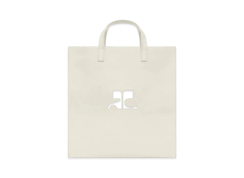 Courreges Reedition Leather Tote Bag "Gray"