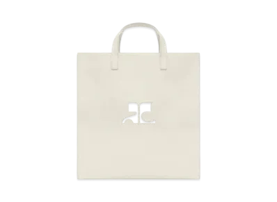 Courreges Reedition Leather Tote Bag "Gray"