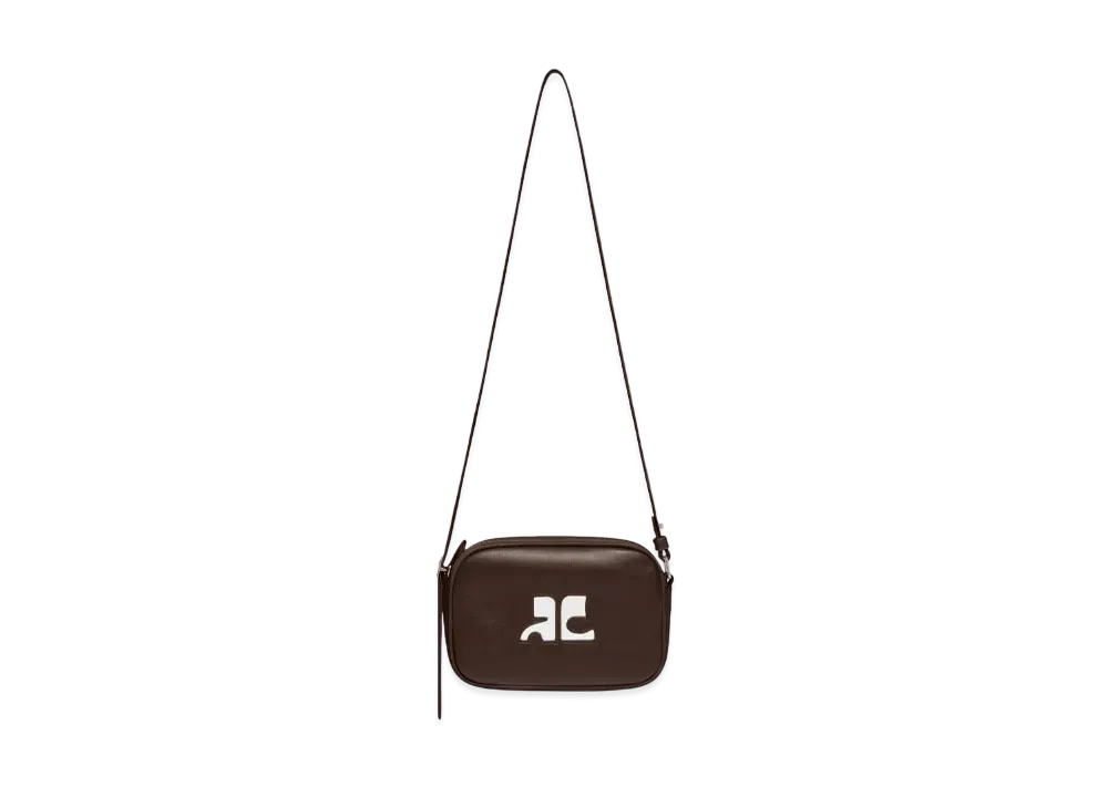Courreges Reedition Leather Camera Bag "Chocolate"