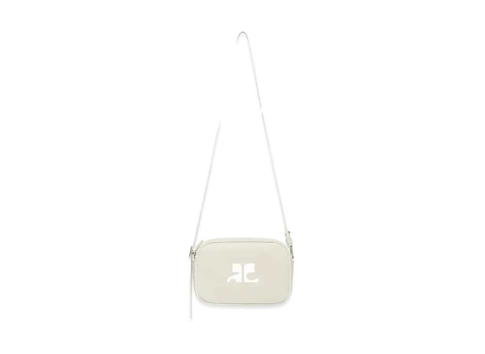 Courreges Reedition Leather Camera Bag "Mastic Grey"