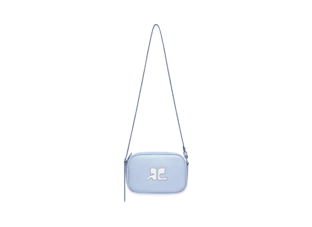 Courreges Reedition Leather Camera Bag "Sky"