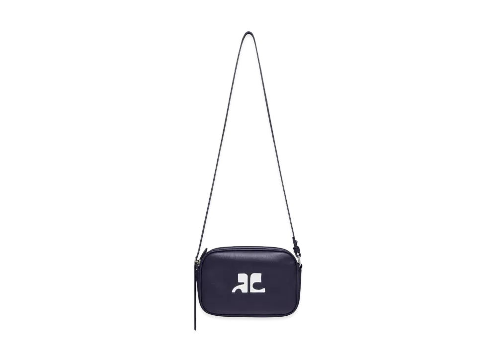 Courreges Reedition Leather Camera Bag "Navy"