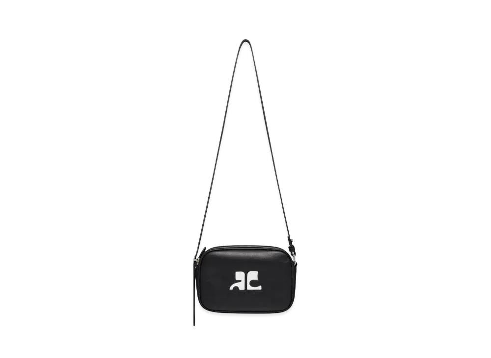 Courreges Reedition Leather Camera Bag "Black"