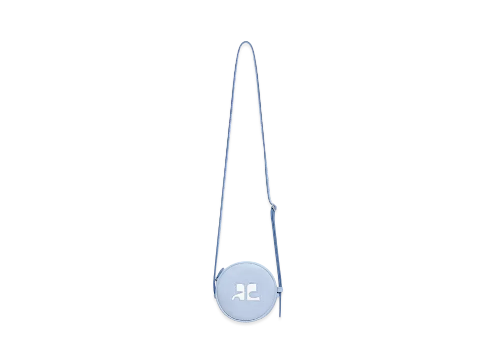 Courreges Reedition Leather Circle Bag "Sky"
