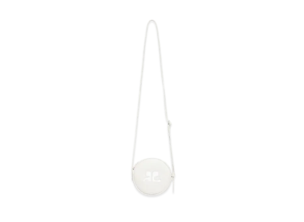 Courreges Reedition Leather Circle Bag "Heritage White"