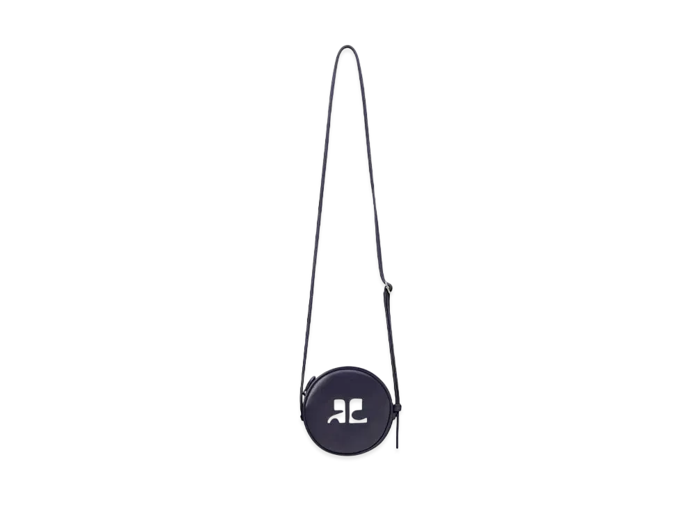 Courreges Reedition Leather Circle Bag "Navy"