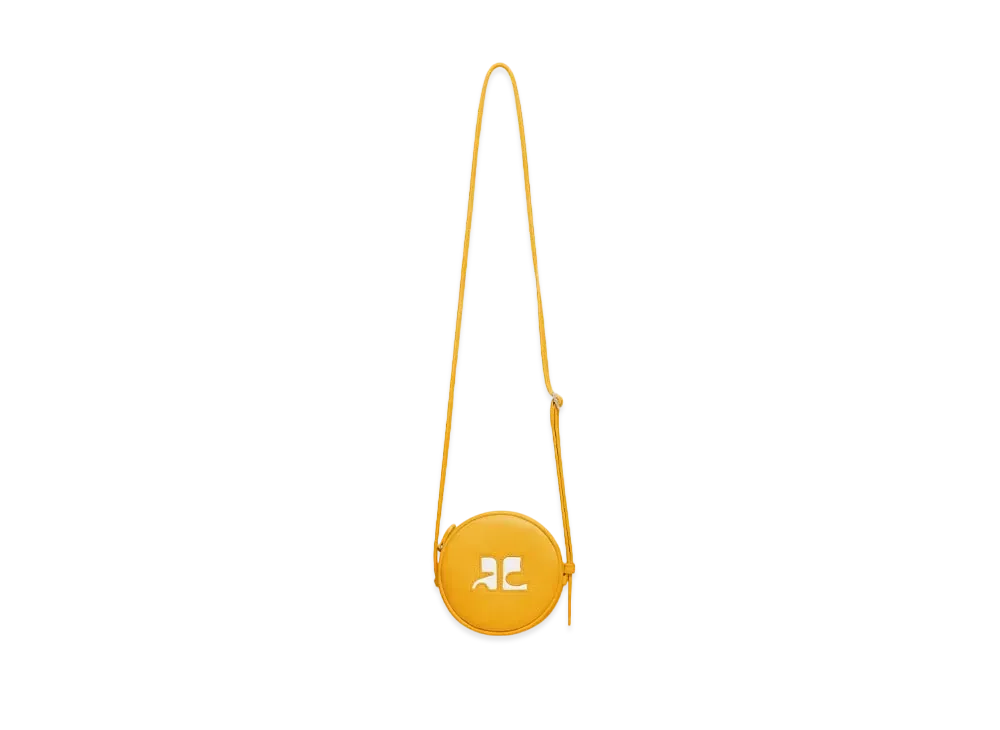 Courreges Reedition Leather Circle Bag "Yellow"