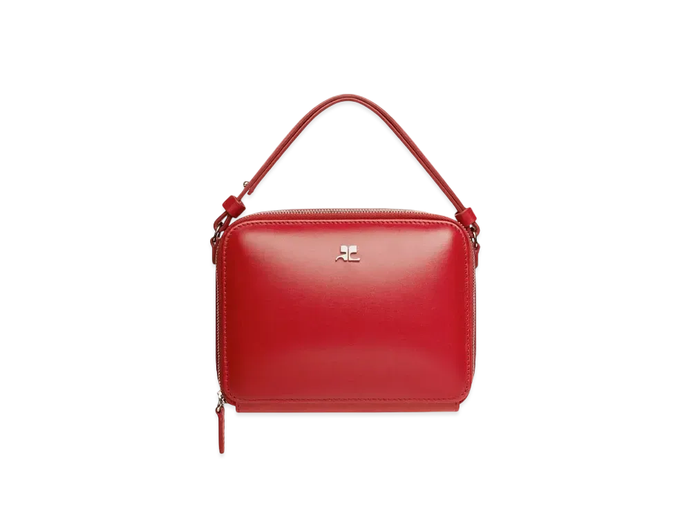 Courreges Cloud Chained Leather Bag "Ruby"
