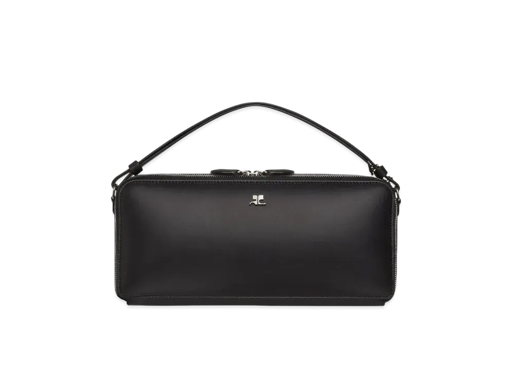 Courreges Cloud Leather Baguette Bag "Black"