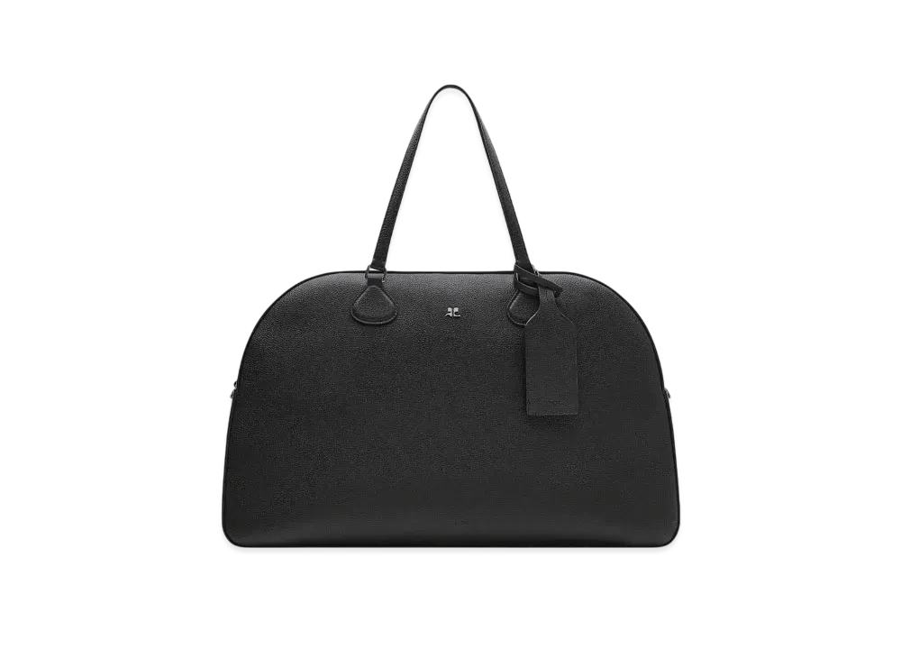 Courreges Stud Grained Leather Weekender Bag "Black"