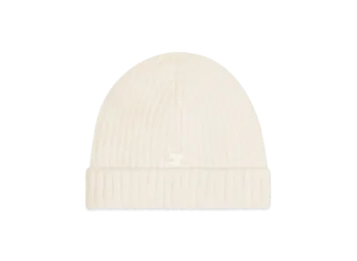 Courreges Ribbed Wool Hat "Heritage White"