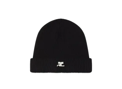 Courreges Ribbed Wool Hat "Black"