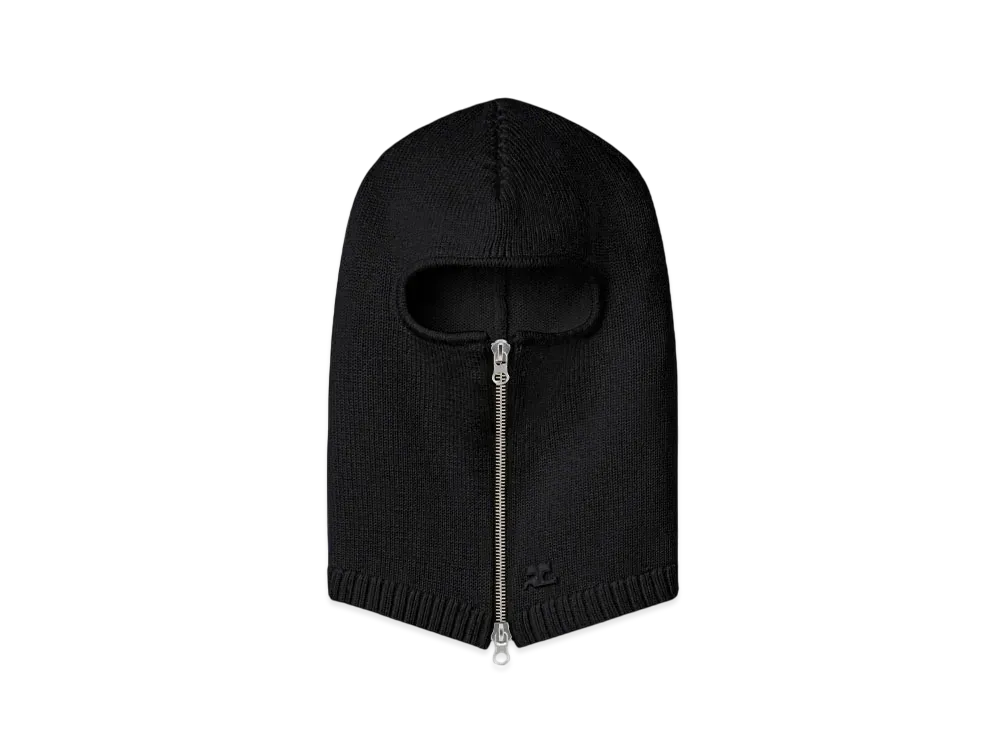 Courreges Zipped Wool Hood "Black"