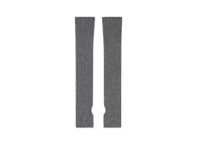 Courreges Ribbed Wool Mittens "Heather Grey"