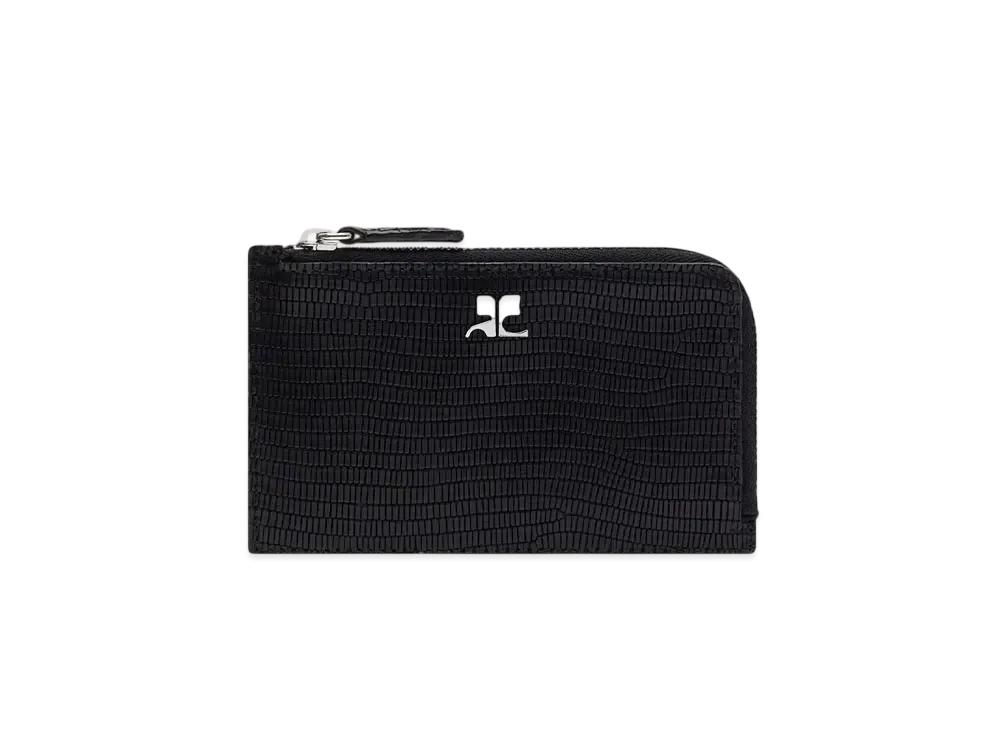 Courreges Tejus Stamped Zipped Cardholder "Black"