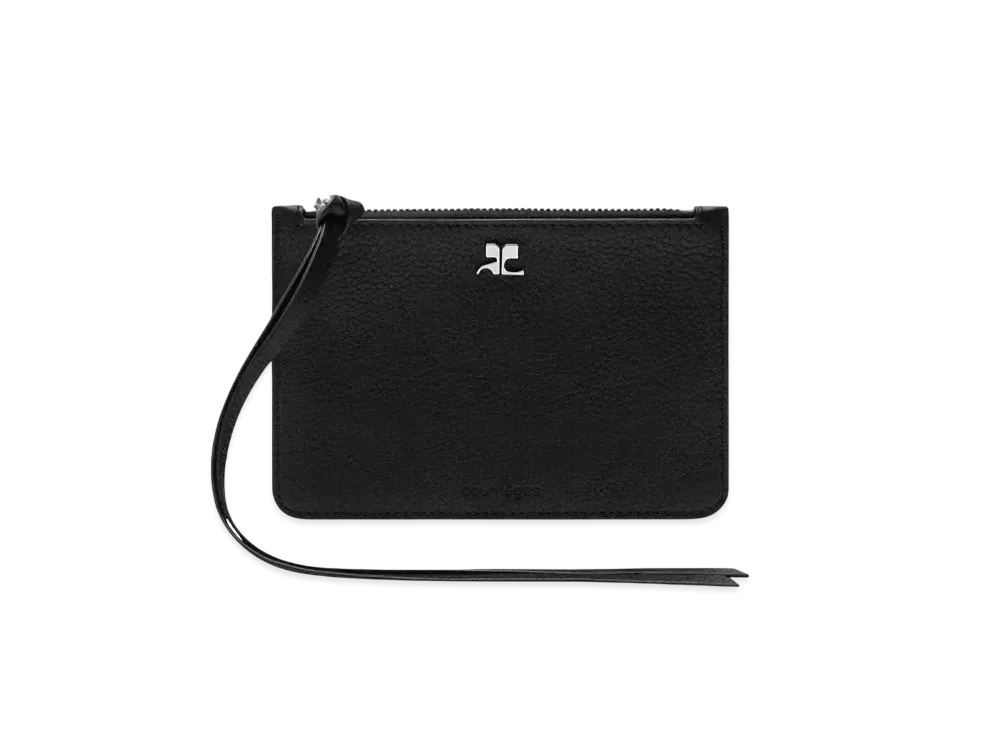 Courreges Ac Grained Leather Purse "Black"