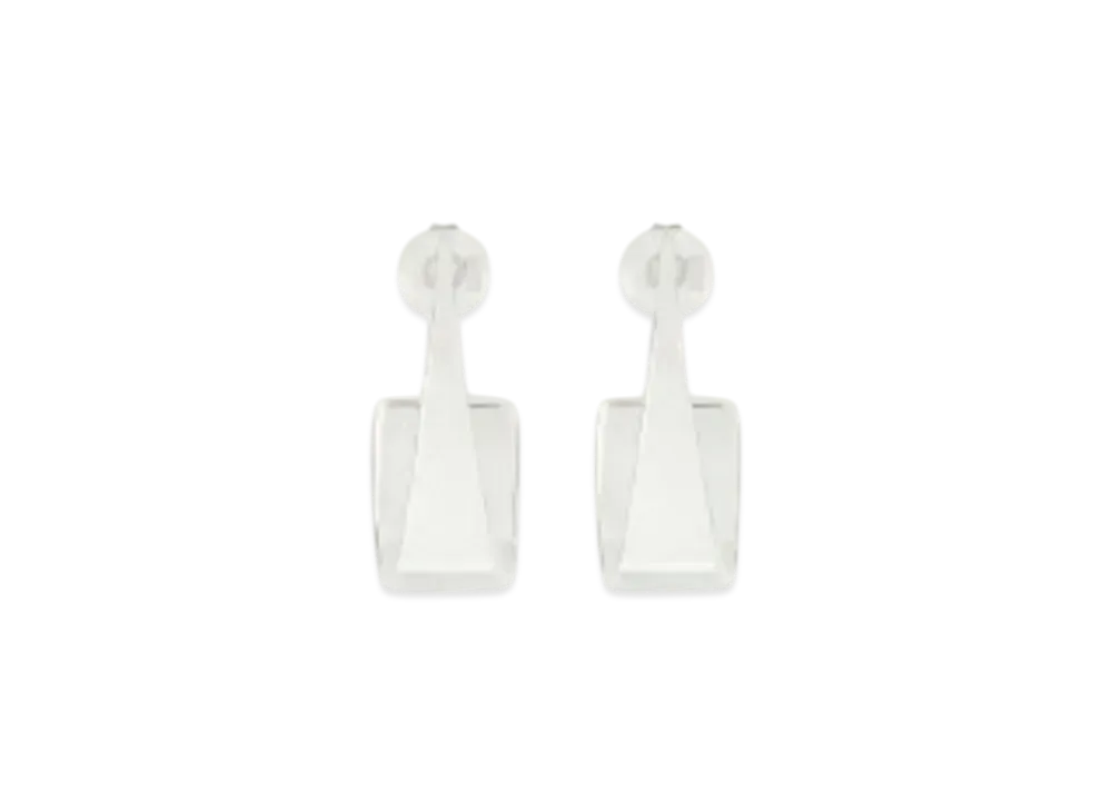 Courreges One Curved Earrings "Silver"
