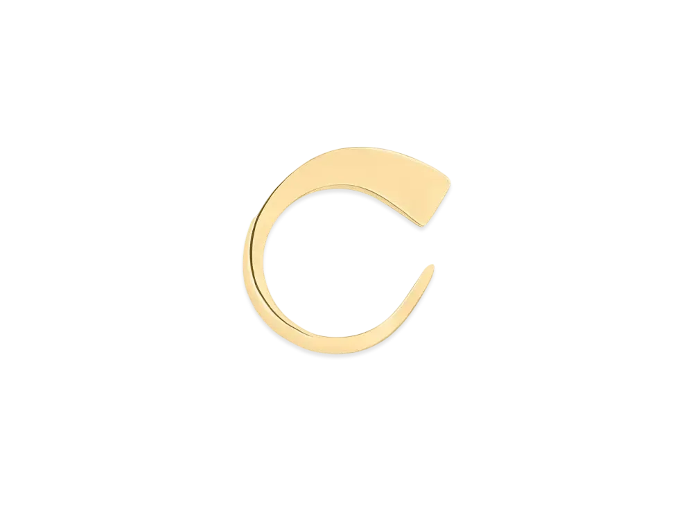 Courreges Small One Metal Ring "Light Gold"