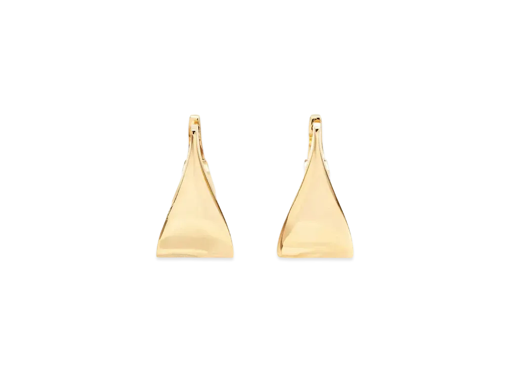 Courreges One Brass Earrings "Light Gold"