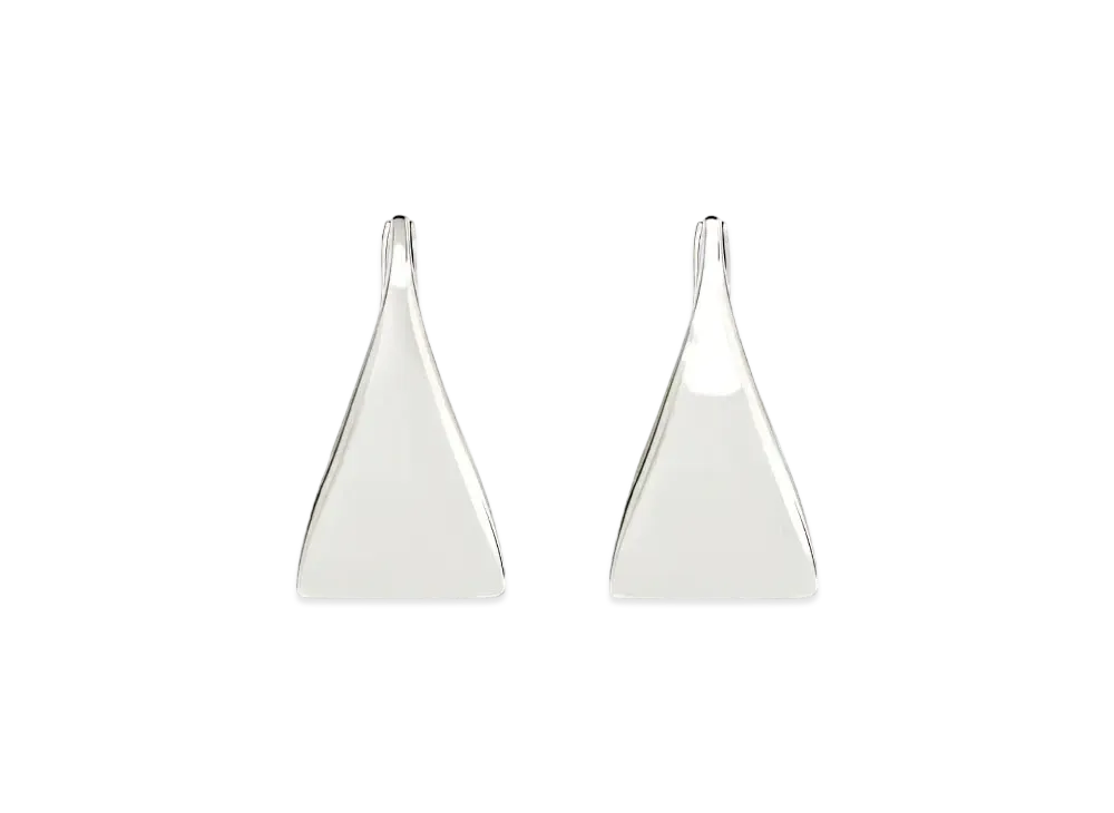 Courreges One Brass Earrings "Silver"