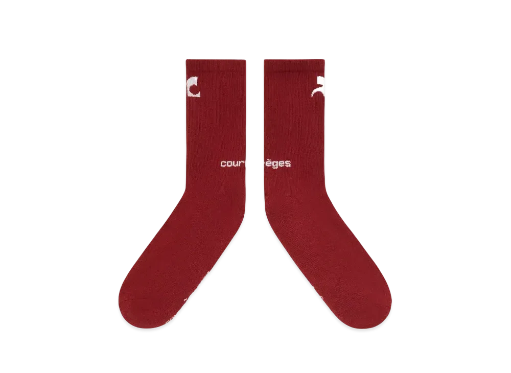 Courreges Ac Sports Socks "Dark Cherry/White"