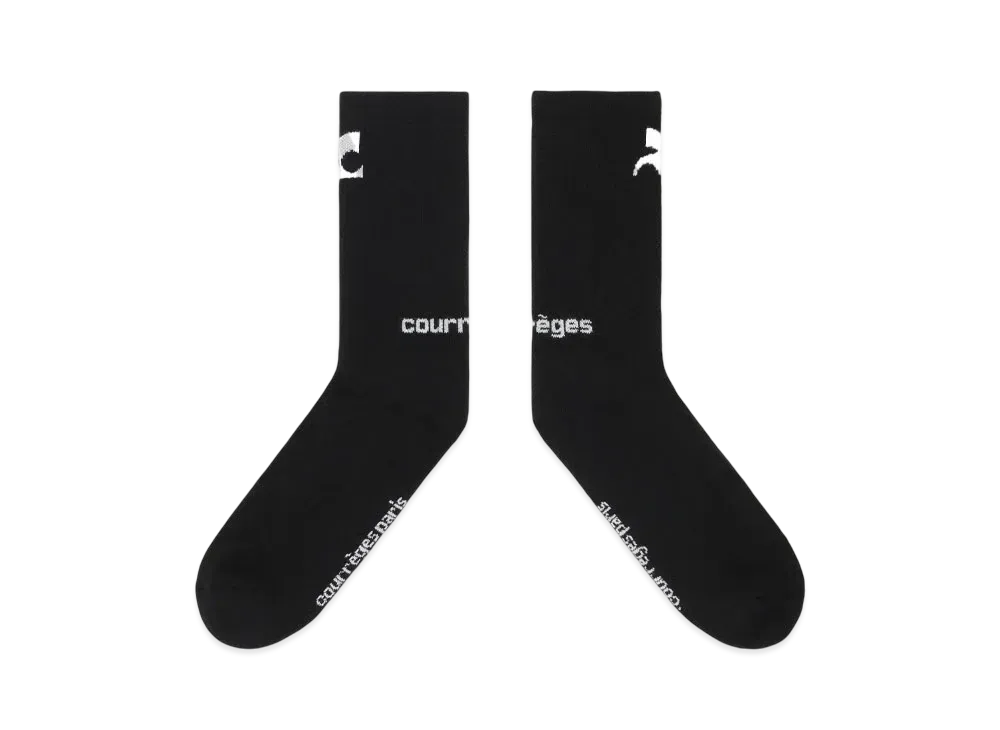 Courreges Ac Sports Socks "Black/White Optic"
