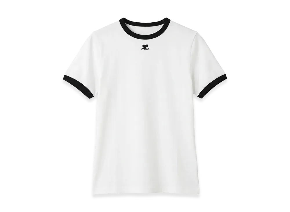 Courreges Women's Signature Contrast T-Shirt "White/Black"