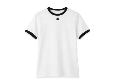 Courreges Women's Signature Contrast T-Shirt "White/Black"