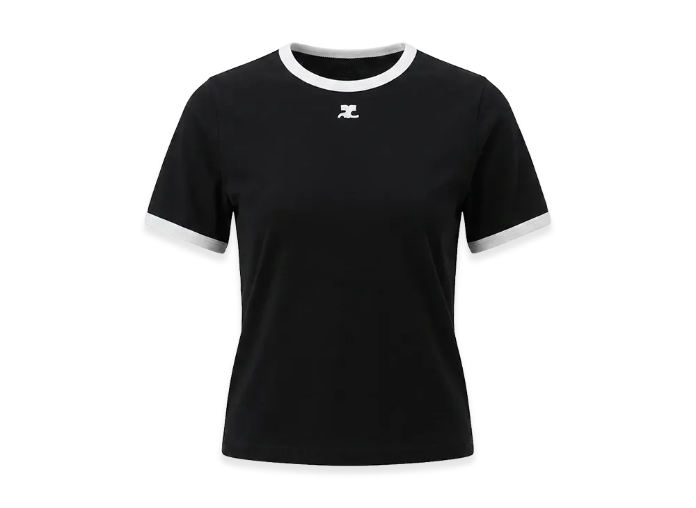 Courreges Women's Signature Contrast T-Shirt "Black/White"