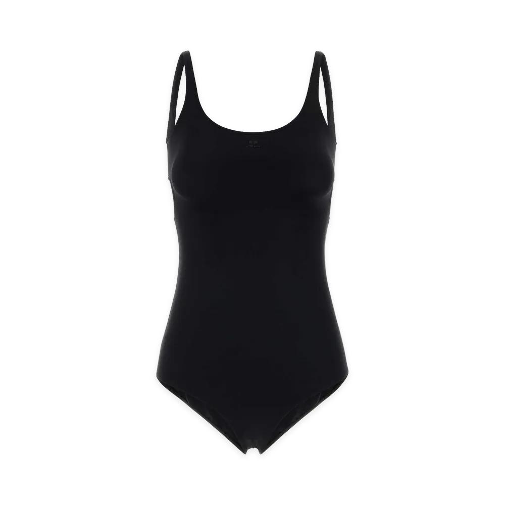 Courreges Women's Stretch Nylon Swimsuit "Black"