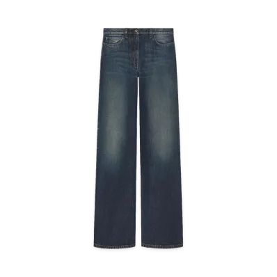 Courreges Women's Vintage Blue Denim Baggy Pants "Vintage Medium Blue"