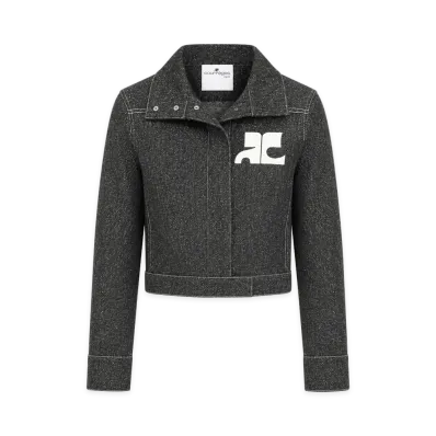 Courreges Women's Denim Tweed Jacket "Black"