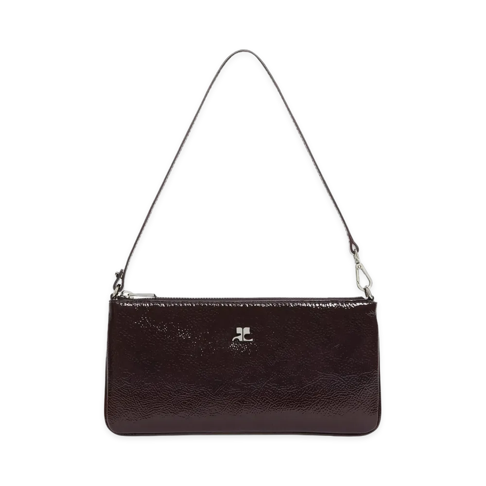 Courreges Women's Zipped Naplack Pouch "Burgundy"