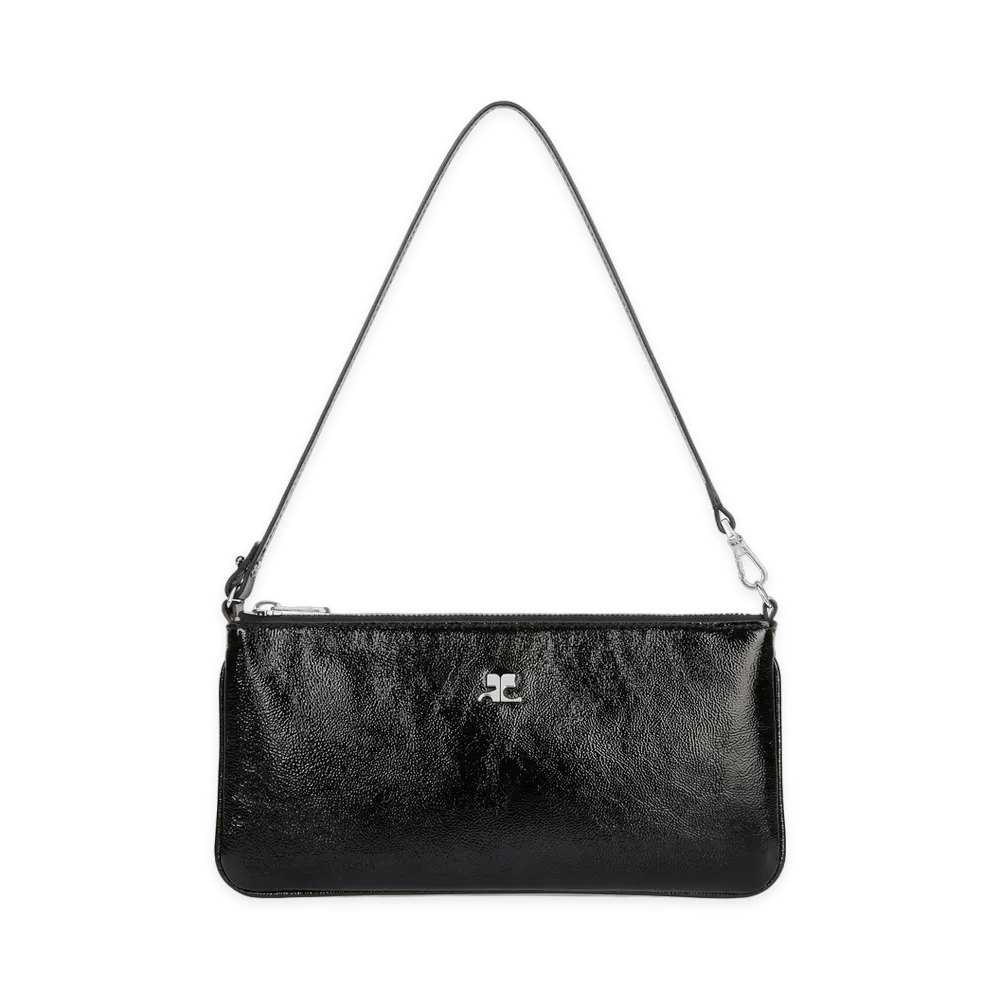 Courreges Women's Zipped Naplack Pouch "Black"