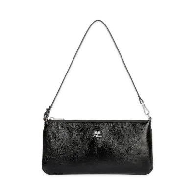 Courreges Women's Zipped Naplack Pouch "Black"