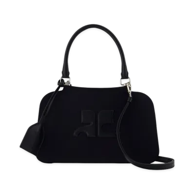 Courreges Women's Small Jersey Shadow Bag "Black"