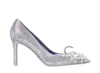 Jimmy Choo Women's Crystal Slipper 85 Iridescent Crystal Pointed-Toe Pumps with Hearts "Iridescent Mix"