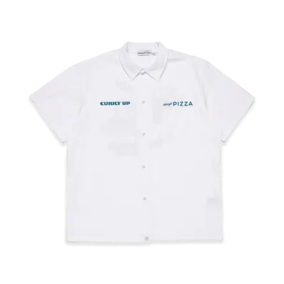 CURRY UP x Henry's PIZZA S/S Work Shirt "White"