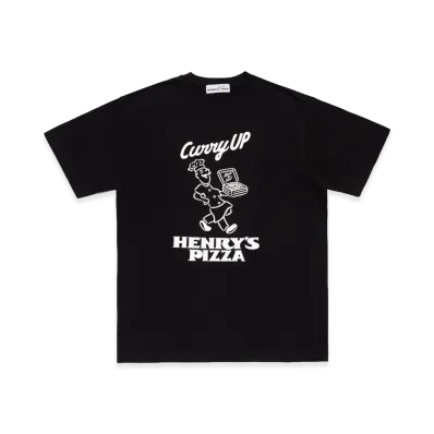 CURRY UP x Henry's PIZZA Graphic T-Shirt #1 "Black"