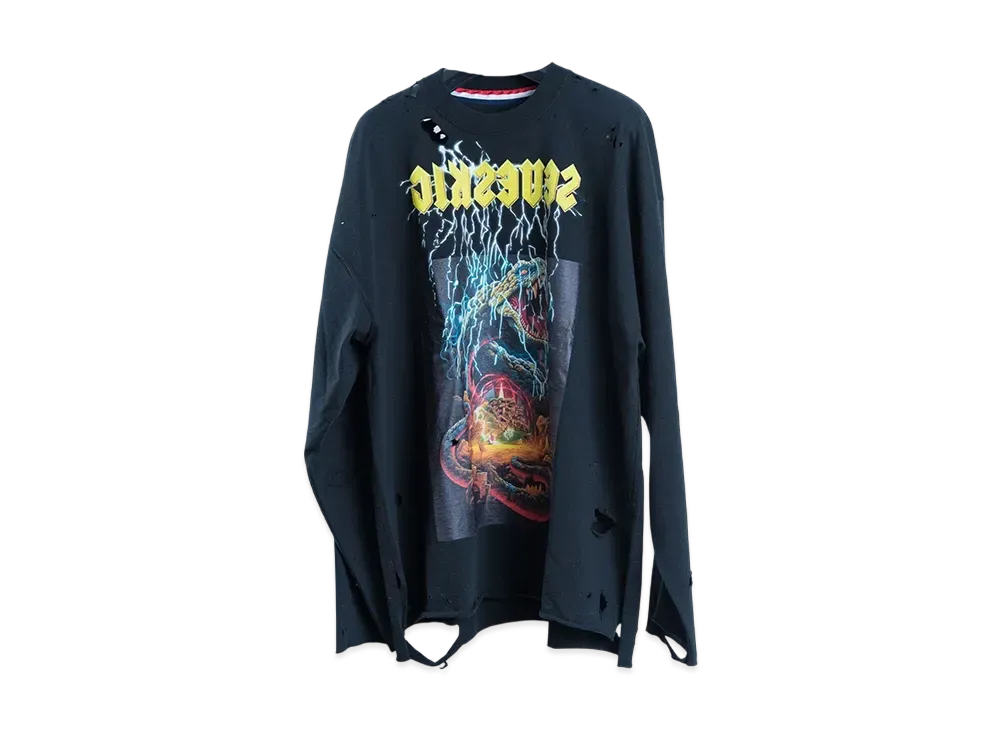 SEVESKIG Vintage L/SL Tee Shirt Ver,Rainbow Serpent "Black" CT-SV-NYA-1005